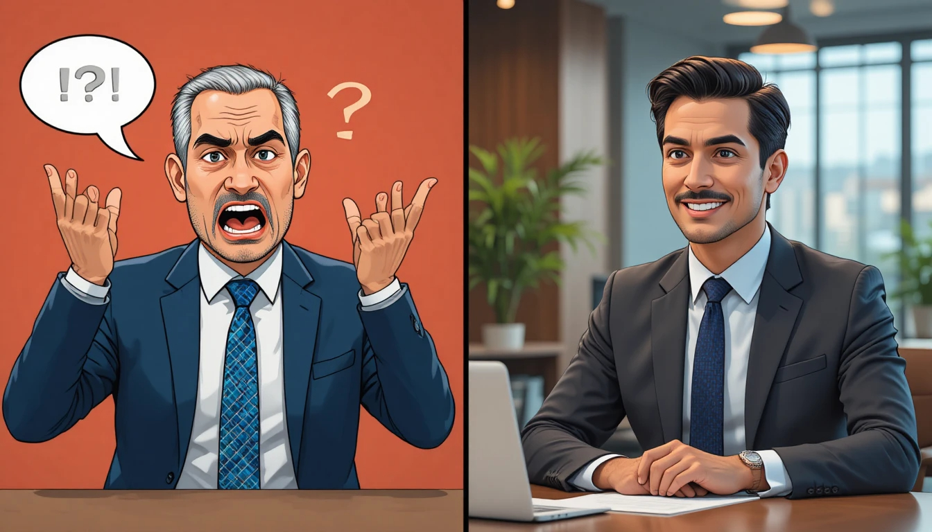 Left side shows frustrated Israeli salesperson making negotiation mistakes